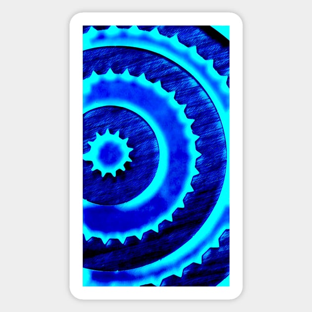 Wooden Blue Cogs Sticker by Tovers